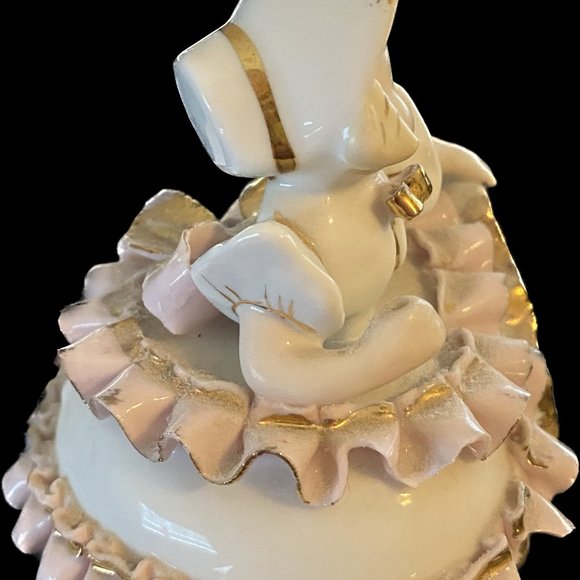 Vintage Lefton Girl with Pink Bloomers Figurine Signed by George Lefton - Picture 7 of 9